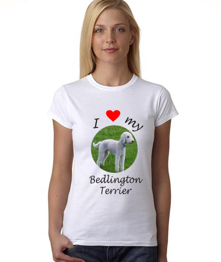 Dogs - I Heart My Bedlington Terrier on Womans Shirt
